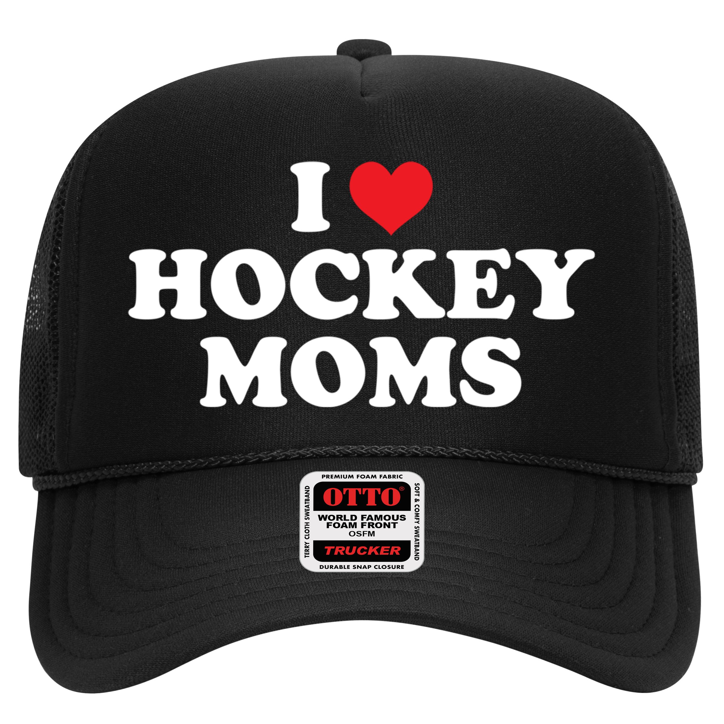 I Love Hockey Moms Funny Design Gift Hat