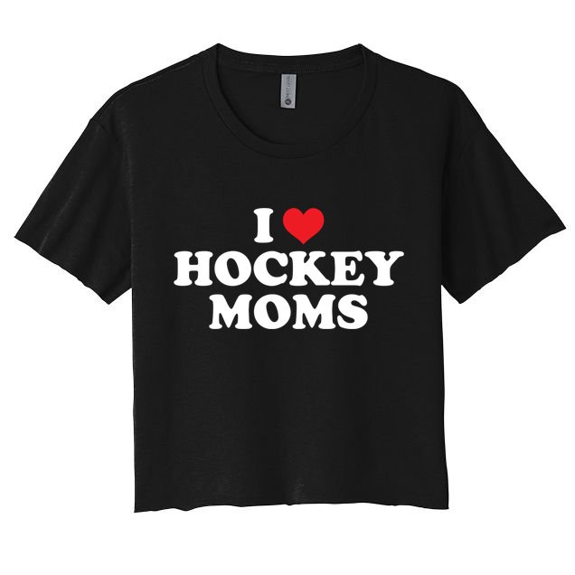 I Love Hockey Moms Funny Design Gift Crop Top