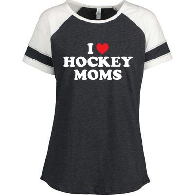 I Love Hockey Moms Funny Design Gift Enza Ladies Jersey Colorblock Tee