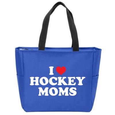 I Love Hockey Moms Funny Design Gift Zip Tote Bag