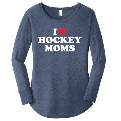 I Love Hockey Moms Funny Design Gift Women's Perfect Tri Tunic Long Sleeve Shirt