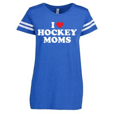 I Love Hockey Moms Funny Design Gift Enza Ladies Jersey Football T-Shirt