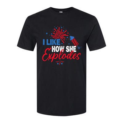 I Like How He Bangs I Like How She Explodes Couple July 4th Softstyle® CVC T-Shirt