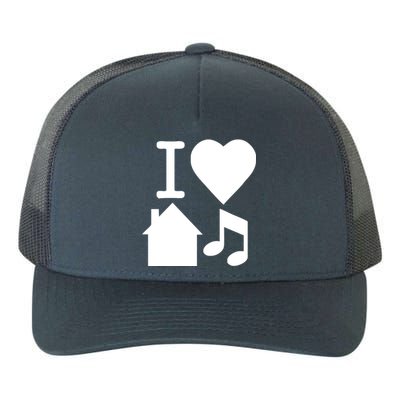 I Love House Music DJ Yupoong Adult 5-Panel Trucker Hat