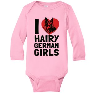 I Love Hairy German German Shepherd Edition Baby Long Sleeve Bodysuit