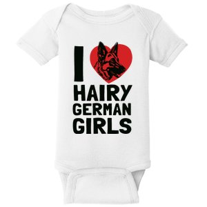 I Love Hairy German German Shepherd Edition Baby Bodysuit