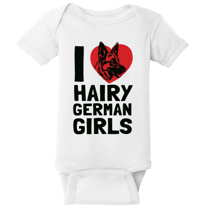 I Love Hairy German German Shepherd Edition Baby Bodysuit