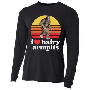 I Love Hairy Armpits! Funny Bigfoot Sasquatch Hairy Lover Cooling Performance Long Sleeve Crew