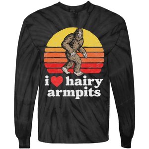 I Love Hairy Armpits! Funny Bigfoot Sasquatch Hairy Lover Tie-Dye Long Sleeve Shirt