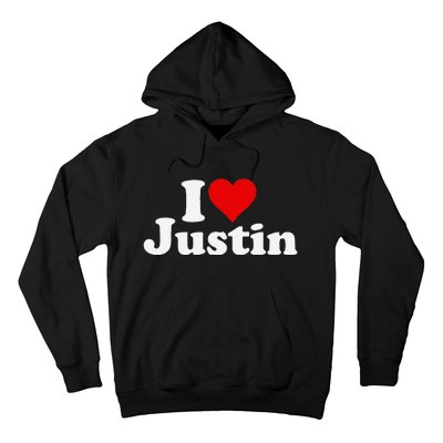 I Love Heart Justin Hoodie