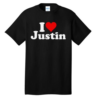 I Love Heart Justin Tall T-Shirt