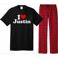 I Love Heart Justin Pajama Set