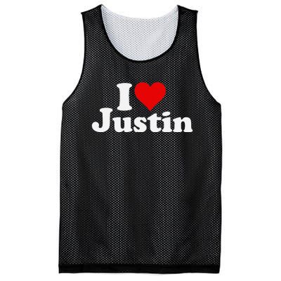 I Love Heart Justin Mesh Reversible Basketball Jersey Tank