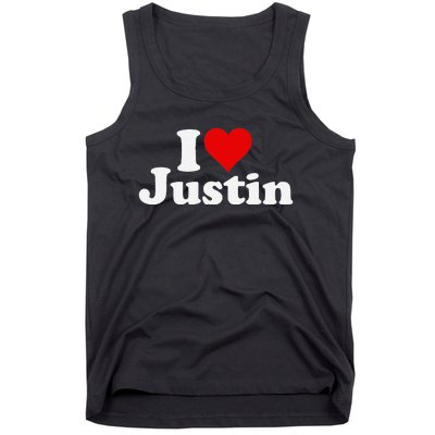 I Love Heart Justin Tank Top