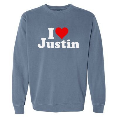 I Love Heart Justin Garment-Dyed Sweatshirt