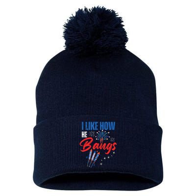 I Like How He Bangs I Like How She Explodes 4th Of July Pom Pom 12in Knit Beanie