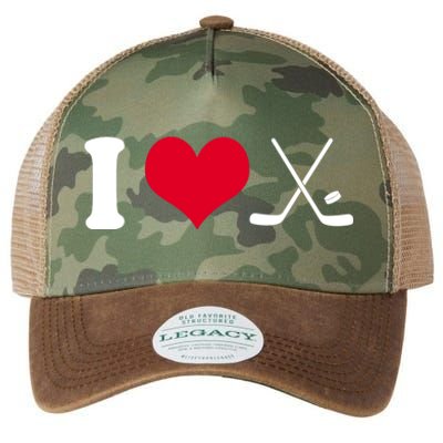 I Love Hockey, Sticks And Puck Legacy Tie Dye Trucker Hat