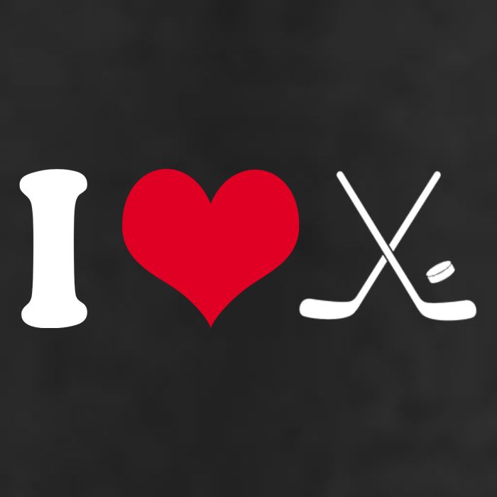 I Love Hockey, Sticks And Puck 7 Panel Mesh Trucker Snapback Hat
