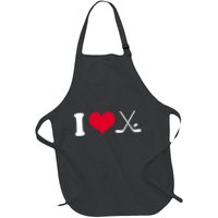 I Love Hockey, Sticks And Puck Apron