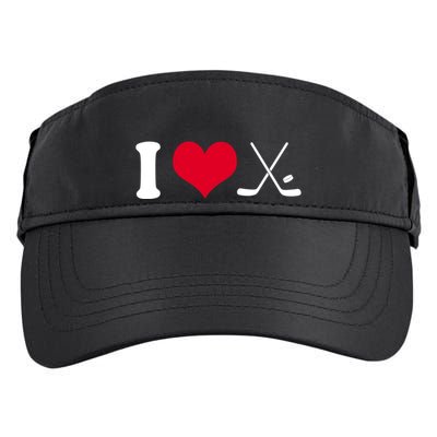 I Love Hockey, Sticks And Puck Adult Drive Performance Visor