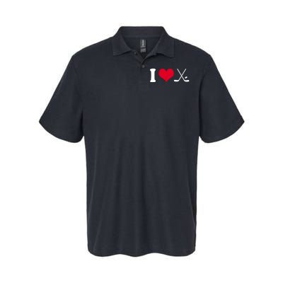 I Love Hockey, Sticks And Puck Softstyle Adult Sport Polo