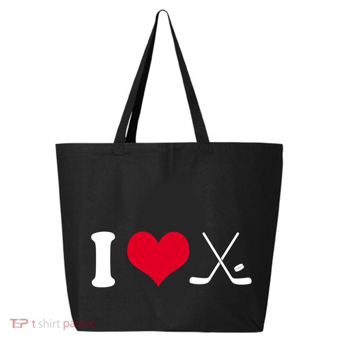 I Love Hockey, Sticks And Puck 25L Jumbo Tote