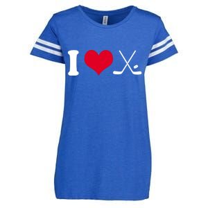 I Love Hockey, Sticks And Puck Enza Ladies Jersey Football T-Shirt