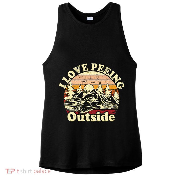 I Love Heart Peeing Outside Lover Camping Hikind Outdoors Ladies PosiCharge Tri-Blend Wicking Tank