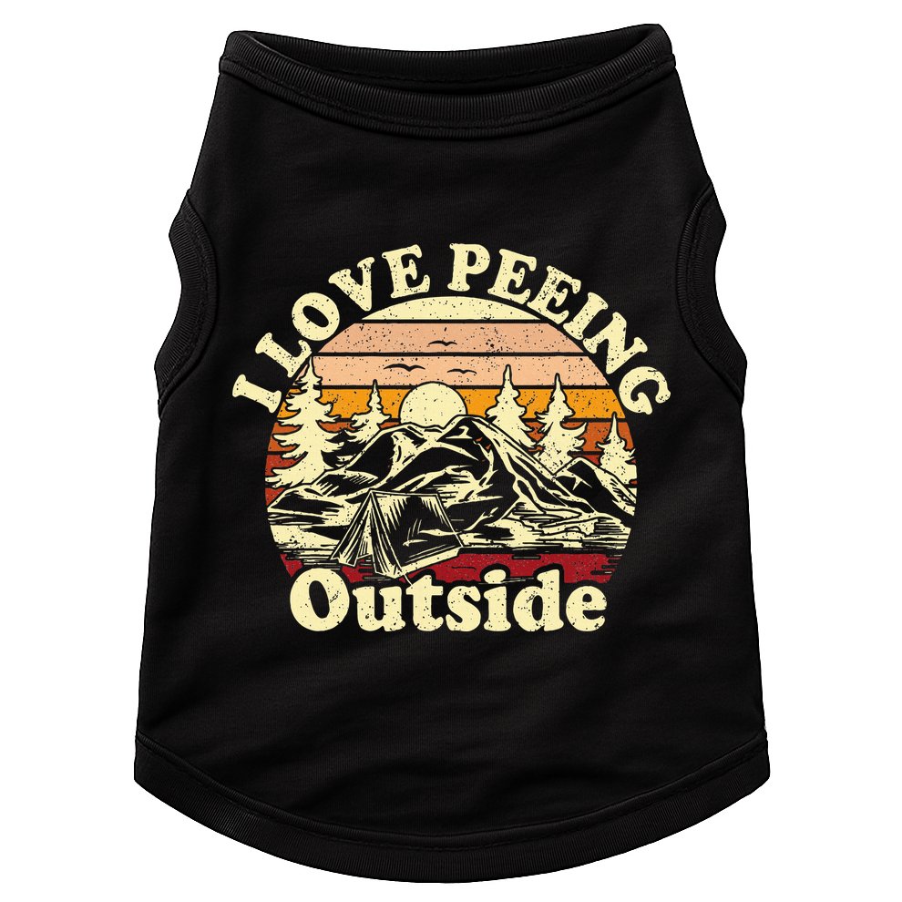 I Love Heart Peeing Outside Lover Camping Hikind Outdoors Doggie Tank