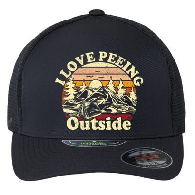 I Love Heart Peeing Outside Lover Camping Hikind Outdoors Flexfit Unipanel Trucker Cap