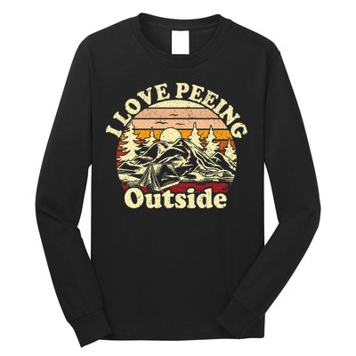 I Love Heart Peeing Outside Lover Camping Hikind Outdoors Long Sleeve Shirt