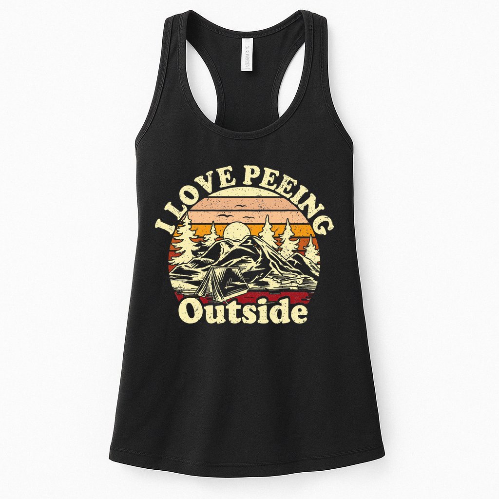 I Love Heart Peeing Outside Lover Camping Hikind Outdoors Womens Tank Top