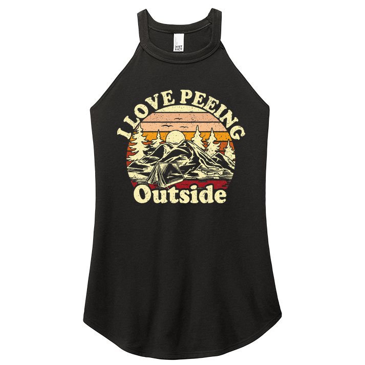 I Love Heart Peeing Outside Lover Camping Hikind Outdoors Women's Perfect Tri Rocker Tank