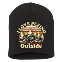 I Love Heart Peeing Outside Lover Camping Hikind Outdoors Short Acrylic Beanie