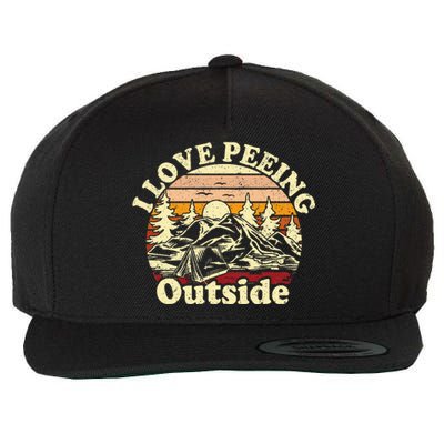 I Love Heart Peeing Outside Lover Camping Hikind Outdoors Wool Snapback Cap