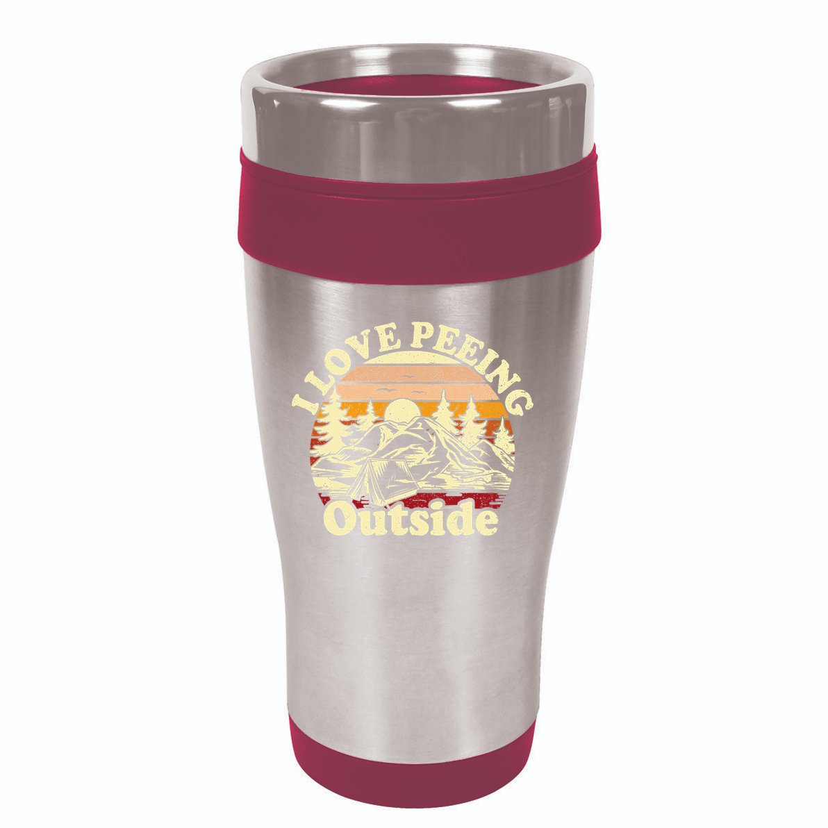 I Love Heart Peeing Outside Lover Camping Hikind Outdoors 16oz Travel Tumbler