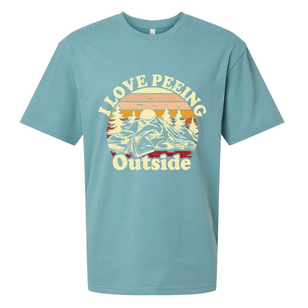 I Love Heart Peeing Outside Lover Camping Hikind Outdoors Sueded Cloud Jersey T-Shirt