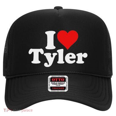 I Love Heart Tyler High Crown Mesh Back Trucker Hat