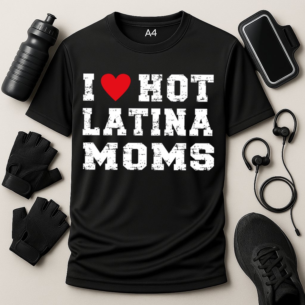I Love Hot Moms Gift I Love Hot Latina Moms Gift Cooling Performance Crew T-Shirt
