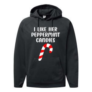 I Like Her Peppermint Candies Christmas Couples Matching Performance Fleece Hoodie