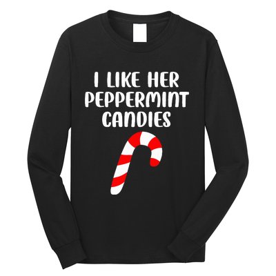 I Like Her Peppermint Candies Christmas Couples Matching Long Sleeve Shirt