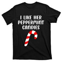 I Like Her Peppermint Candies Christmas Couples Matching T-Shirt