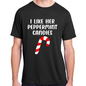 I Like Her Peppermint Candies Christmas Couples Matching Adult ChromaSoft Performance T-Shirt