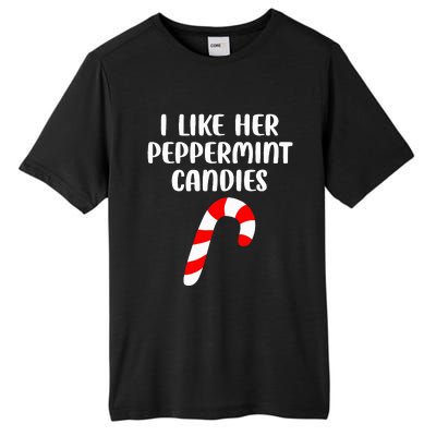 I Like Her Peppermint Candies Christmas Couples Matching Tall Fusion ChromaSoft Performance T-Shirt