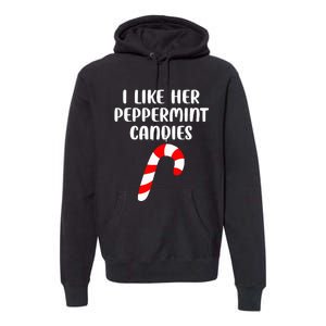 I Like Her Peppermint Candies Christmas Couples Matching Premium Hoodie