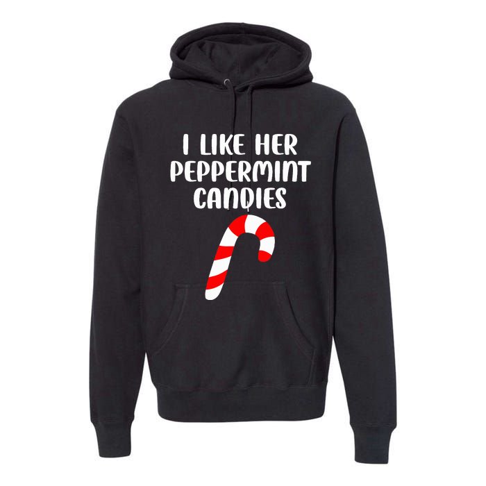 I Like Her Peppermint Candies Christmas Couples Matching Premium Hoodie