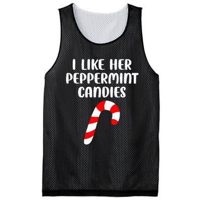 I Like Her Peppermint Candies Christmas Couples Matching Mesh Reversible Basketball Jersey Tank