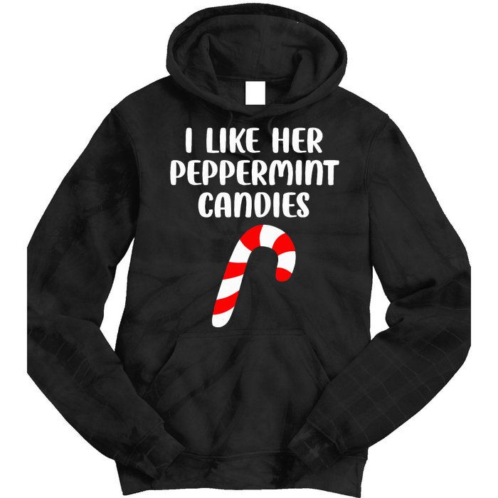 I Like Her Peppermint Candies Christmas Couples Matching Tie Dye Hoodie