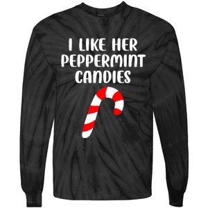 I Like Her Peppermint Candies Christmas Couples Matching Tie-Dye Long Sleeve Shirt