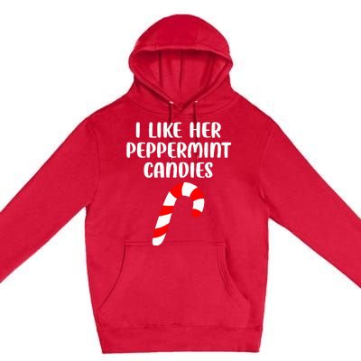 I Like Her Peppermint Candies Christmas Couples Matching Premium Pullover Hoodie